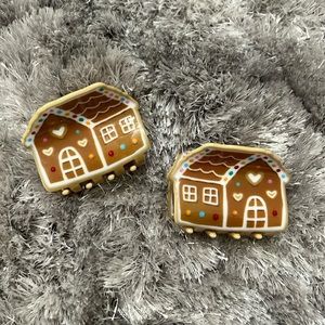 Gingerbread Hair Clips. Set of 2.